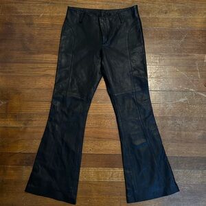 Carlisle Black Flare Leather Jeans